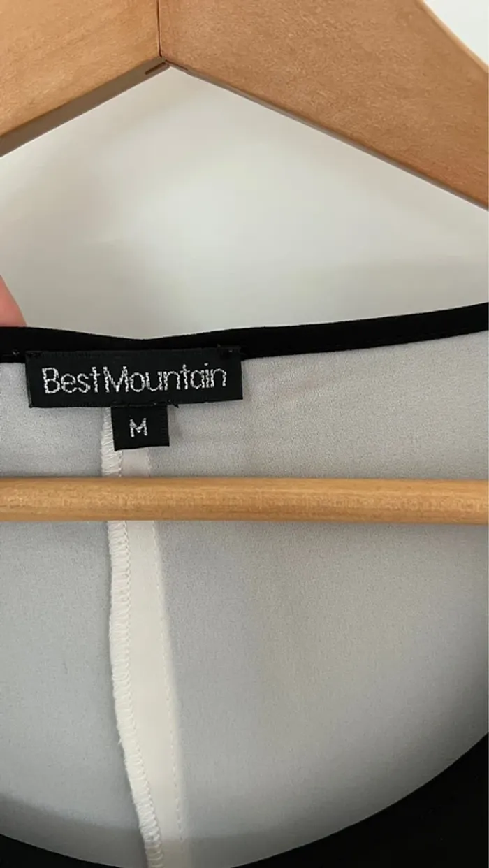 Top chemisier best Mountain noire et blanc voilé - photo numéro 5