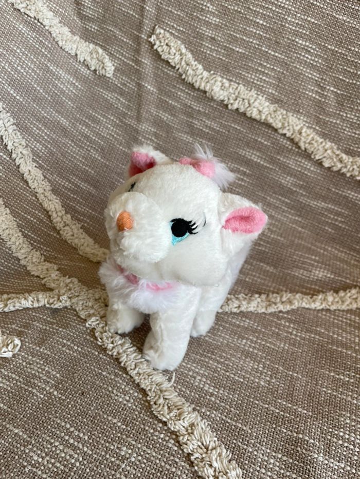 Peluche doudou 22cm Disney les artistochats marie chat blanc noeud rose très bon état - photo numéro 2