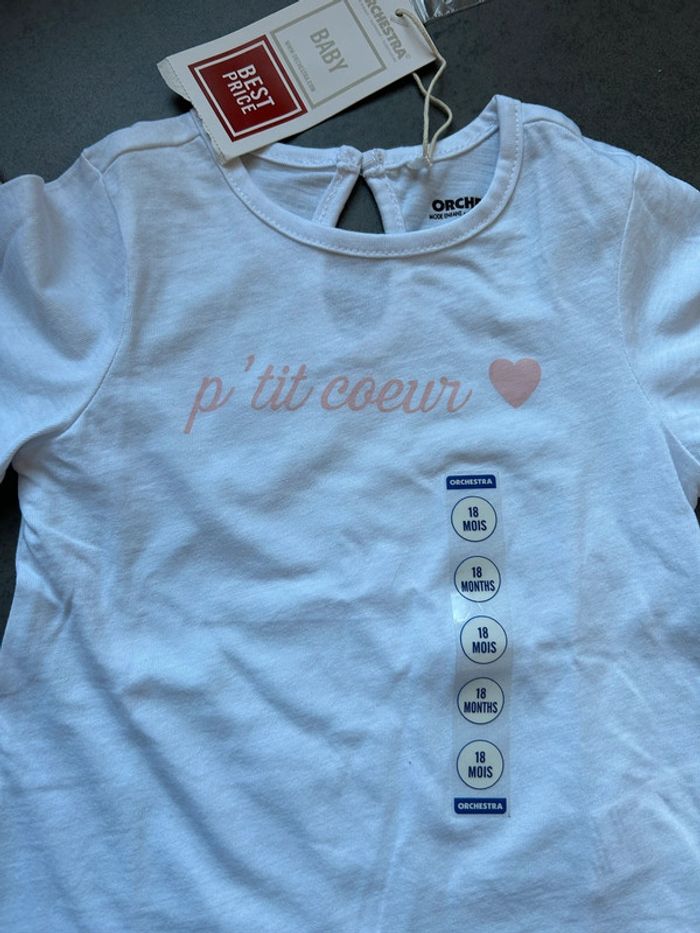 T-shirt manches longues léger pti cœur bébé fille orchestra - photo numéro 2
