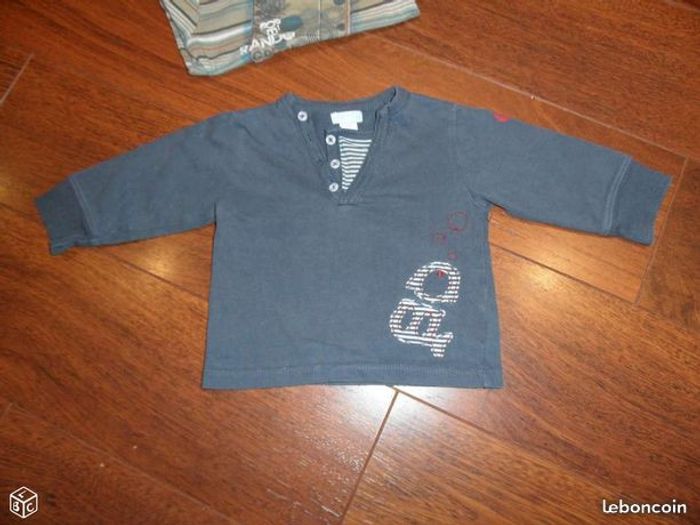 T-shirt manches longues garçon Obaibi, 6 mois