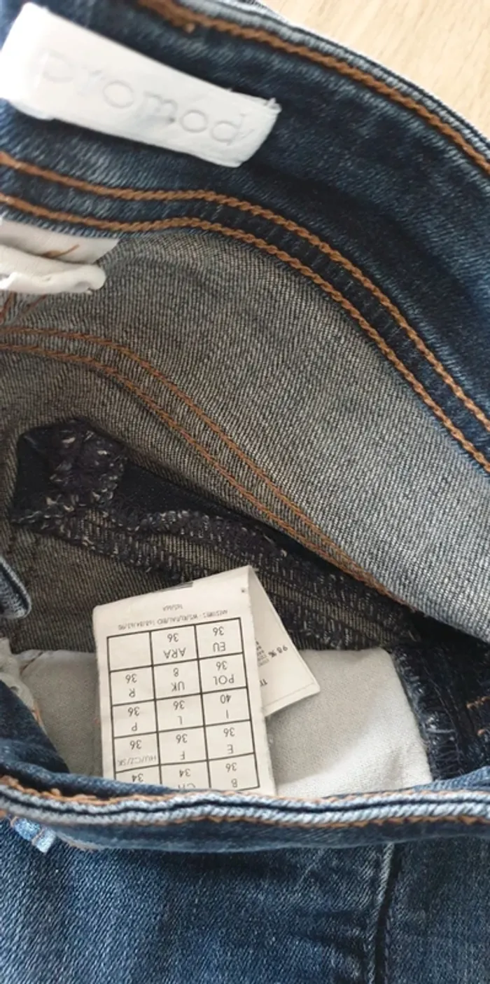 Jeans slim denim bleu foncé, taille 36, Promod - photo numéro 4