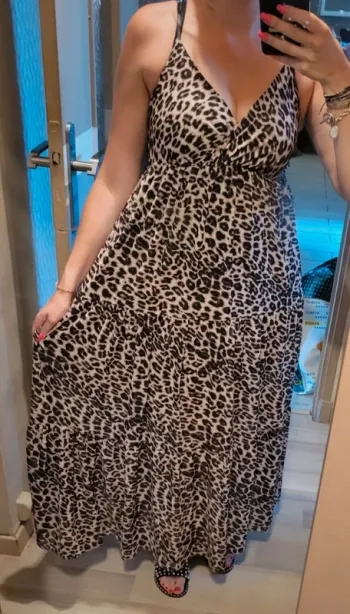 Robe longue léopard Made in italy