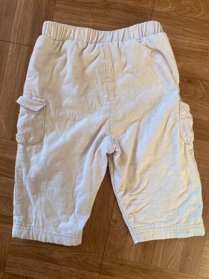 Pantalon à rayure côtelé blanc taille 9 mois vintage - photo numéro 3
