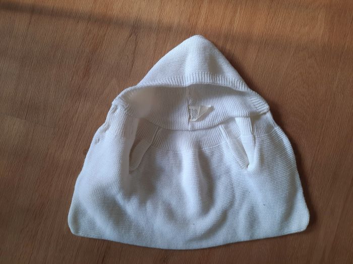 Gilet blanc à capuche bébé épais - photo numéro 2