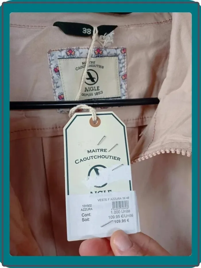 Veste femme Azzura rose poudré neuve Aigle taille 38 - photo numéro 7