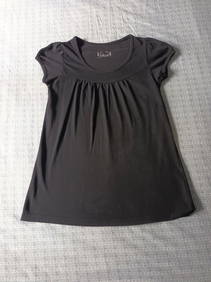 T-shirt noir manches bouffantes - photo numéro 2