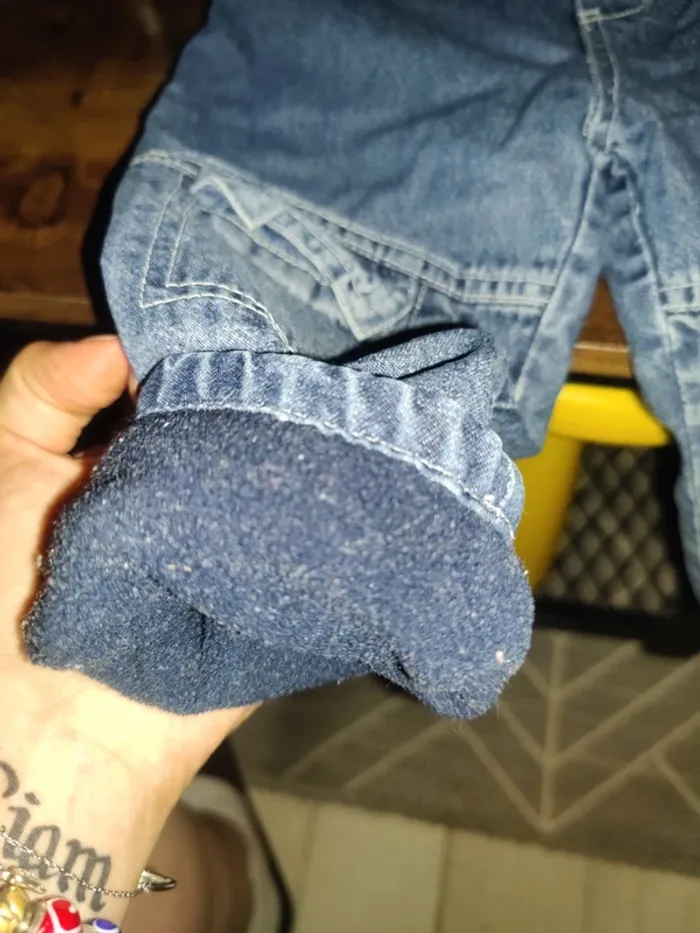 Pantalon jean fourré/ a élastique - photo numéro 5