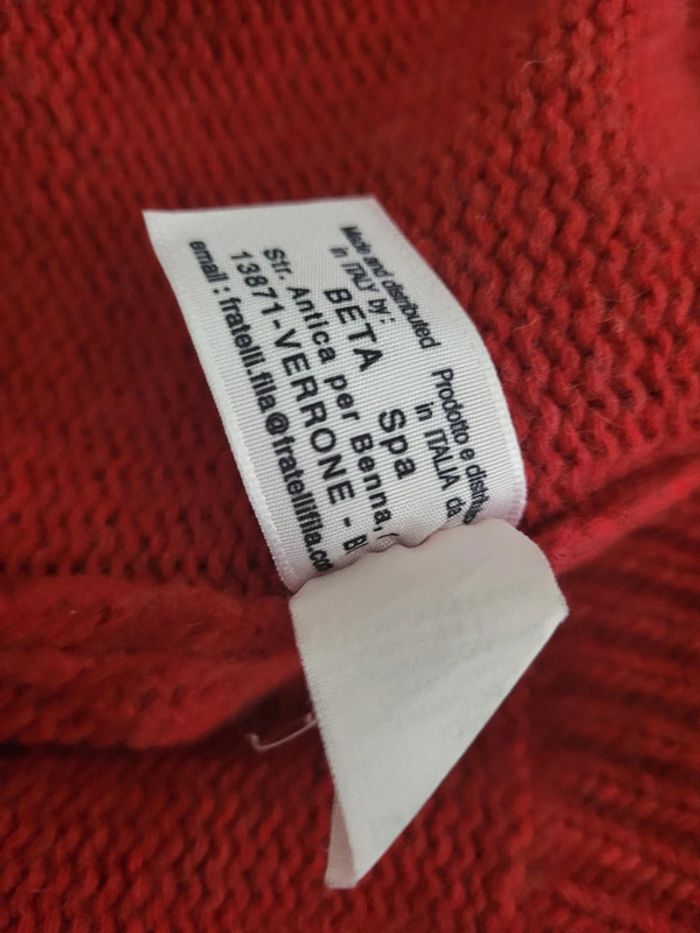 Pull en laine quart zip Fred Perry rouge logo brodé - M - photo numéro 7