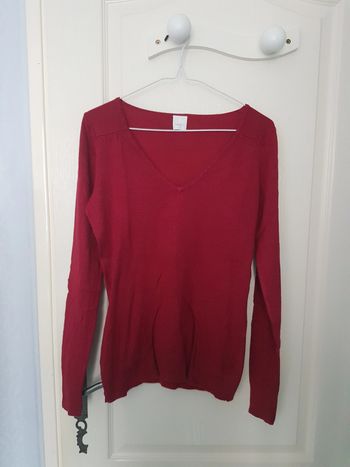 Pull rouge/bordeaux camaieu T1