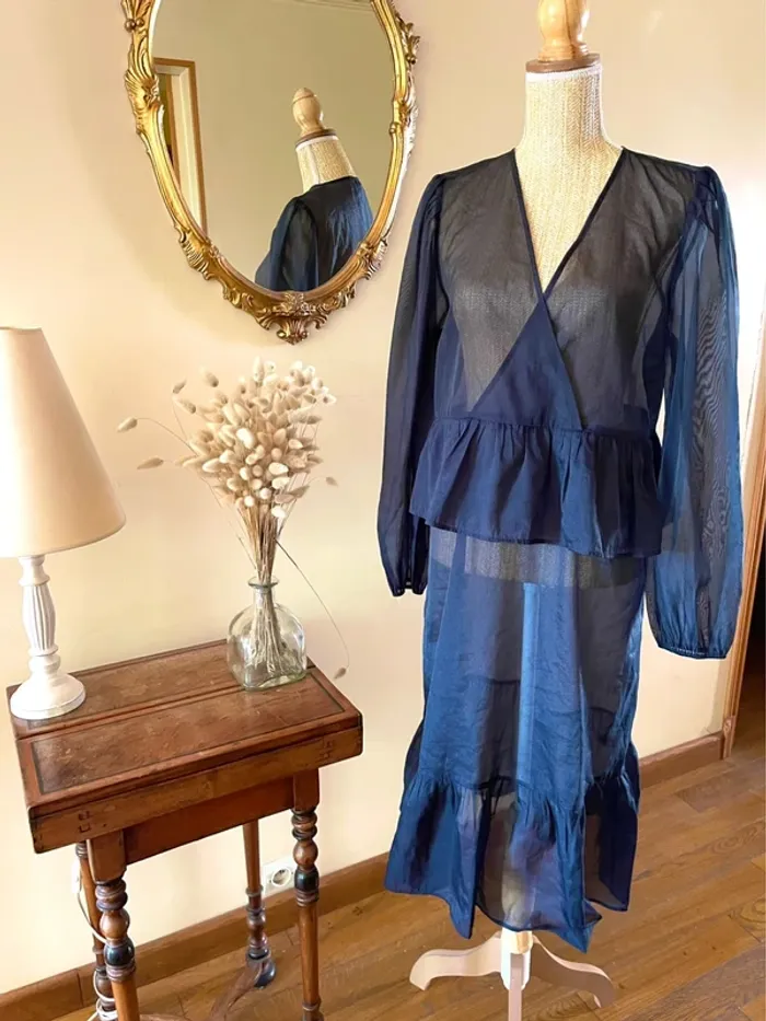 Robe Noire Transparente à Manches Longues – Monki – Neuf – Taille M - photo numéro 3