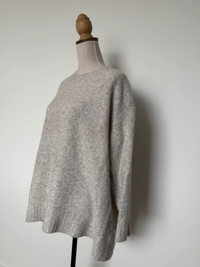 Pull Zara M maille gris chiné vest sweat camisa blusa Maglia camicia sweater maglione suéter trui - photo numéro 4