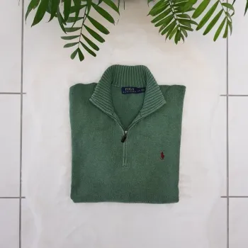Pull Camionneur half demi zip Ralph Lauren L Vert