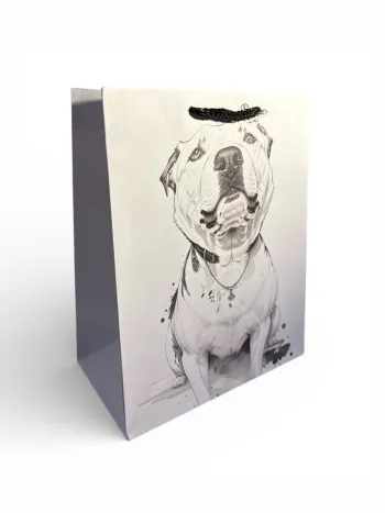 Sac cadeau motif Chien American Staffordshire Terrier 18 x 23 x 10 cm Neuf