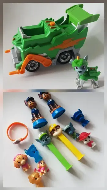 Pat patrouille rescue knights - véhicule + figurine chevalier rocky