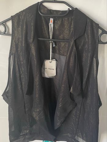 Haut Cop Copine TS sans manches couleur noir brillant Neuf avec étiquette