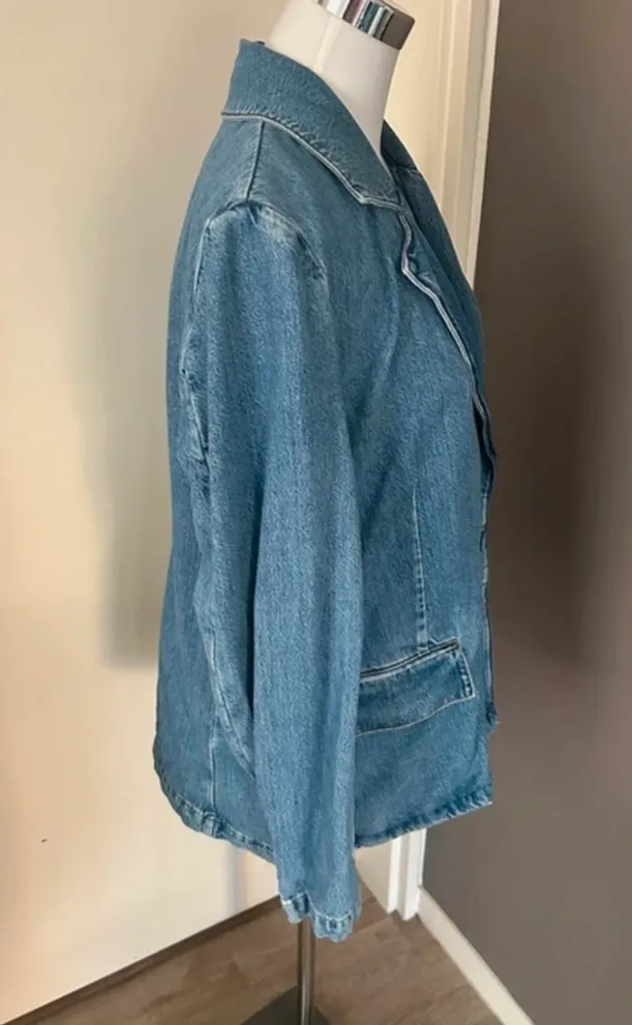 Zara, veste en jeans bleu femme, taille M/38 - photo numéro 4