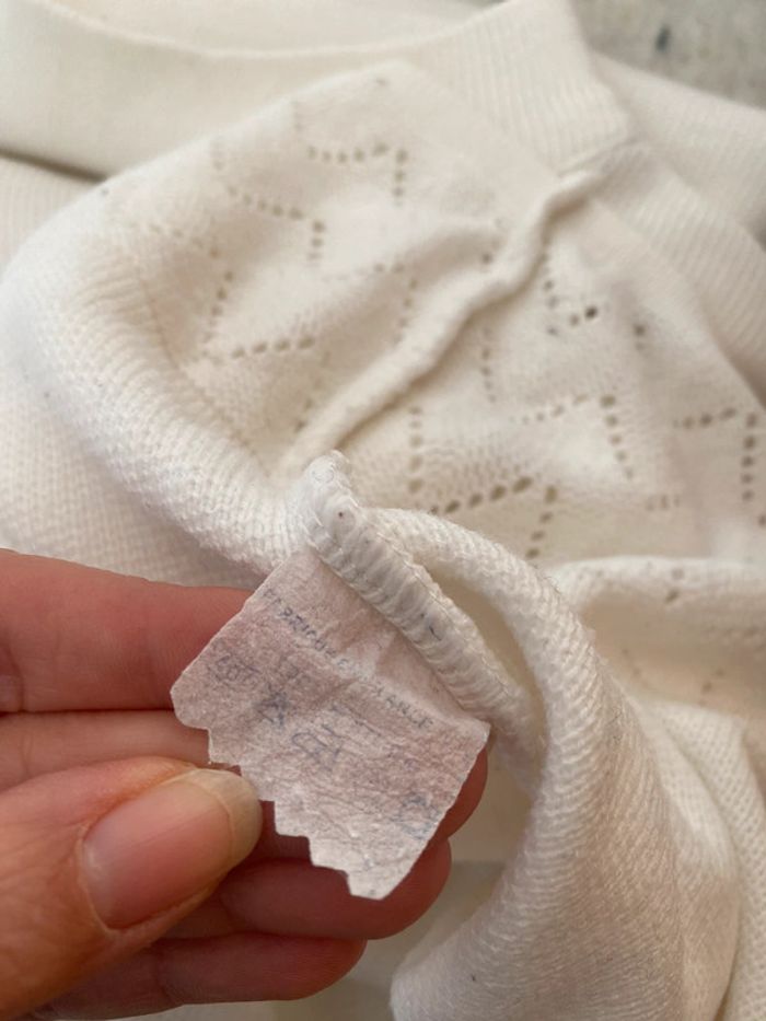 Pull blanc cassé col cheminée vintage - photo numéro 7