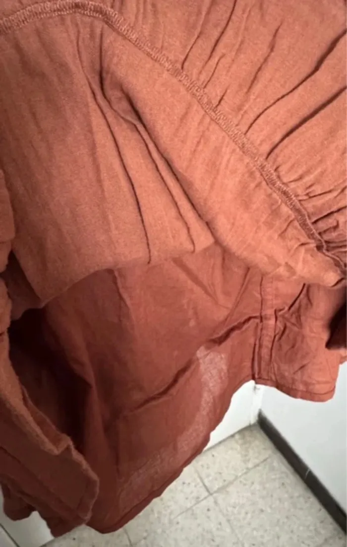 Jupe gase de coton marron camaïeu 36 - photo numéro 5