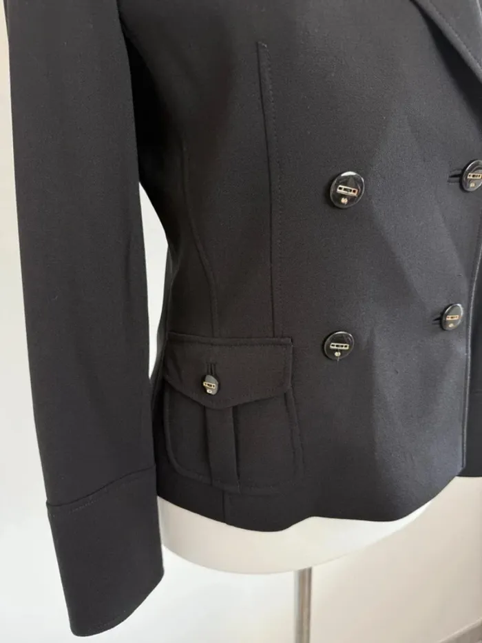 Magnifique veste Blazer Escada en laine femme noir taille 34 comme neuf - photo numéro 4