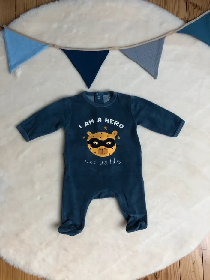 Pyjama marine super héros 1 pièce - Kiabi 1 mois - photo numéro 1