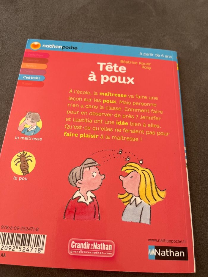 Livre premiers romans tête à poux cp ce1 Nathan poche - photo numéro 3