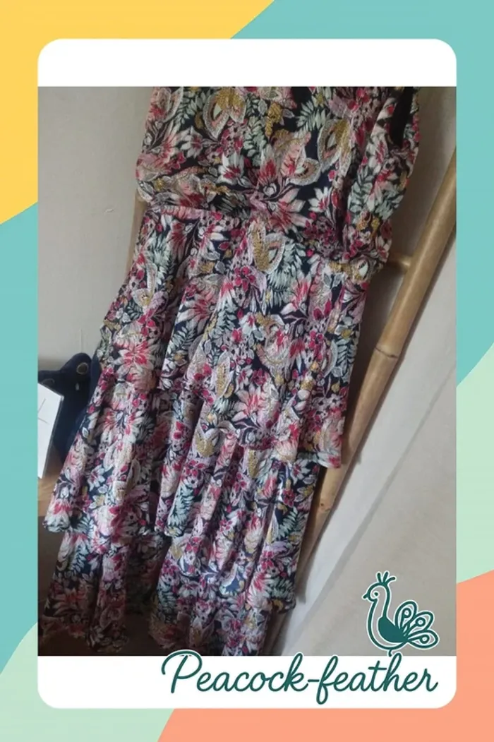 Robe longue fleurie 44 camaïeu - photo numéro 5