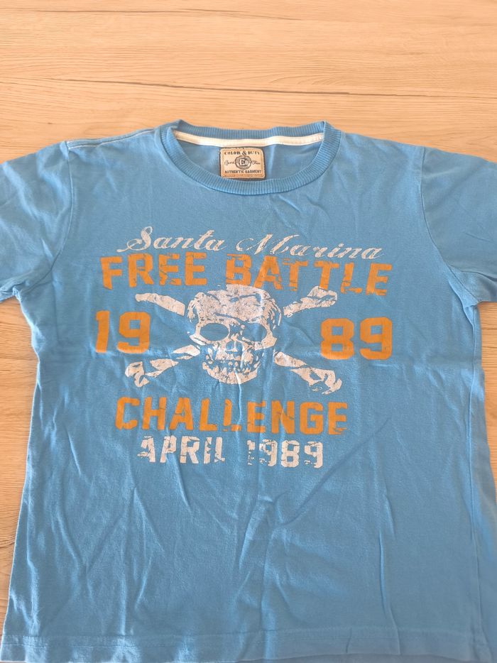 Tee-shirt manches courtes 10 ans dessin tête de mort - photo numéro 2