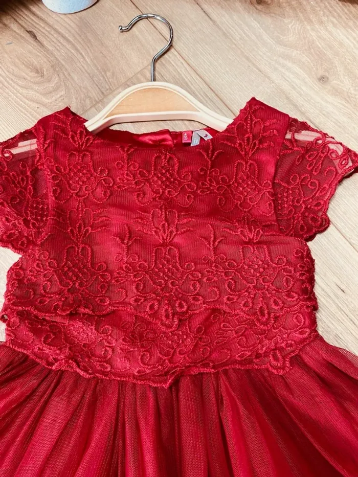 Taille 4 ans Robe princesse fille Orchestra rouge bordeaux * broderie tulle * 🌹 - photo numéro 2