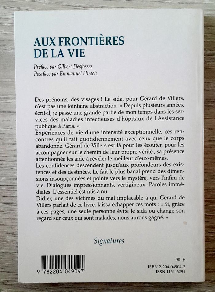 gérard de villers - aux frontières de la vie prêtre avec des personnes malades du sida - photo numéro 3