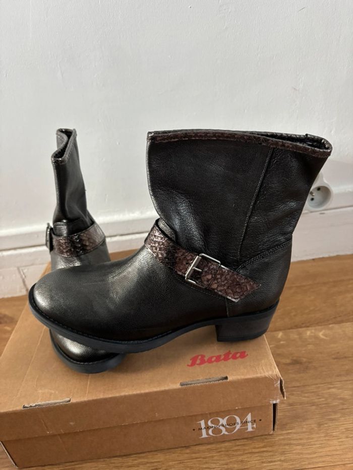 Bottines cuir anthracite femme Bata - photo numéro 11