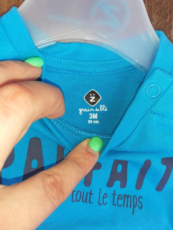 Tee-shirt manche court taille 3 mois - photo numéro 2