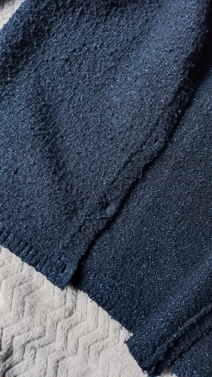 Gilet okaïdi marine paillettes bleu t6 - photo numéro 6