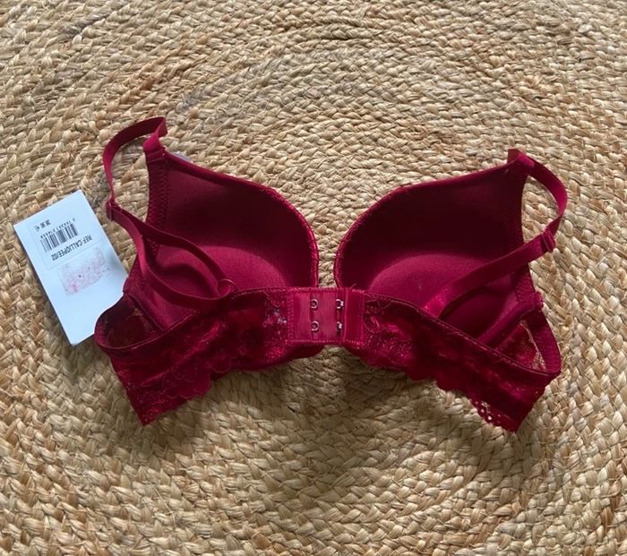🌺 Soutien-gorge push-up rouge dentelle - Étincelle - Taille 85C 🌺 - photo numéro 4