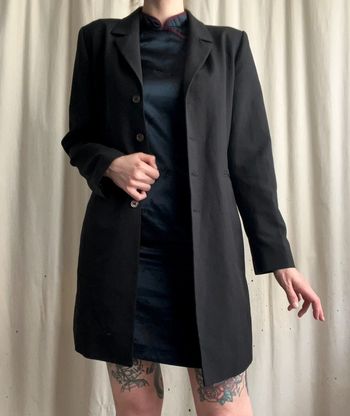 Blazer long noir Goth Officecore 🦇 vintage 90s - Taille M