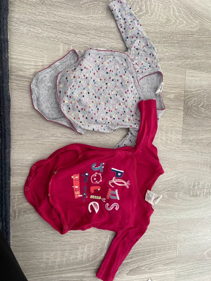 Lot 2 bodies body manche longue fille naissance tissait