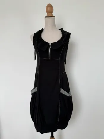 Robe bretelles tunique noir neuf Kleid dress Vestido Vestito jurk jumpsuit femme woman