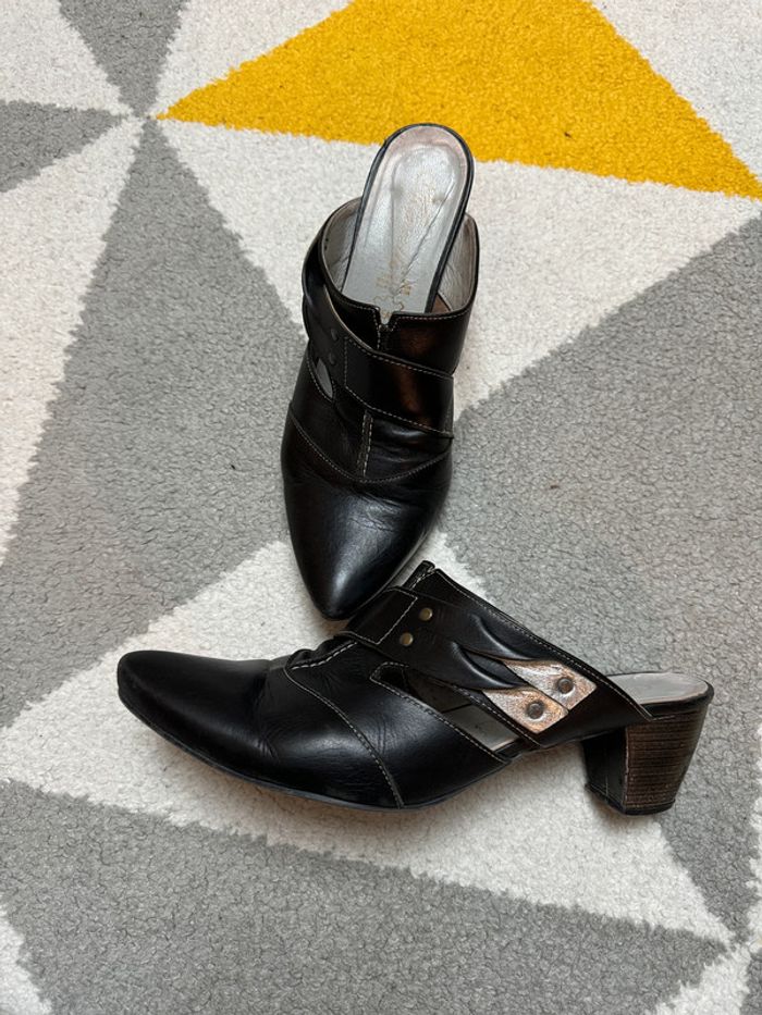 Sabot à talons en cuir Maretti Taille 39 - photo numéro 4