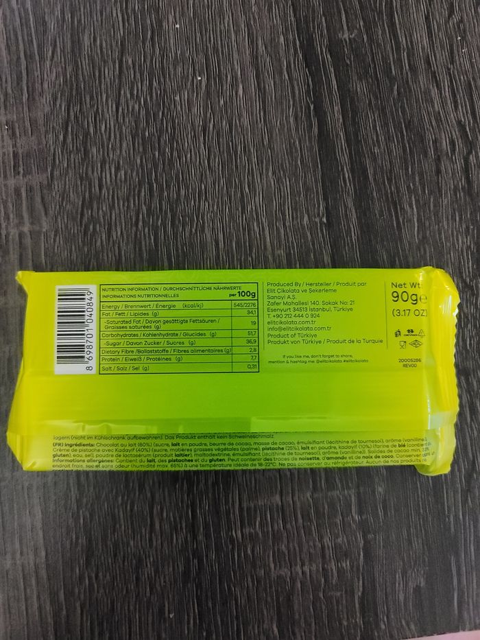 Chocolat dubai 90g goût pistache et kadayif - photo numéro 2