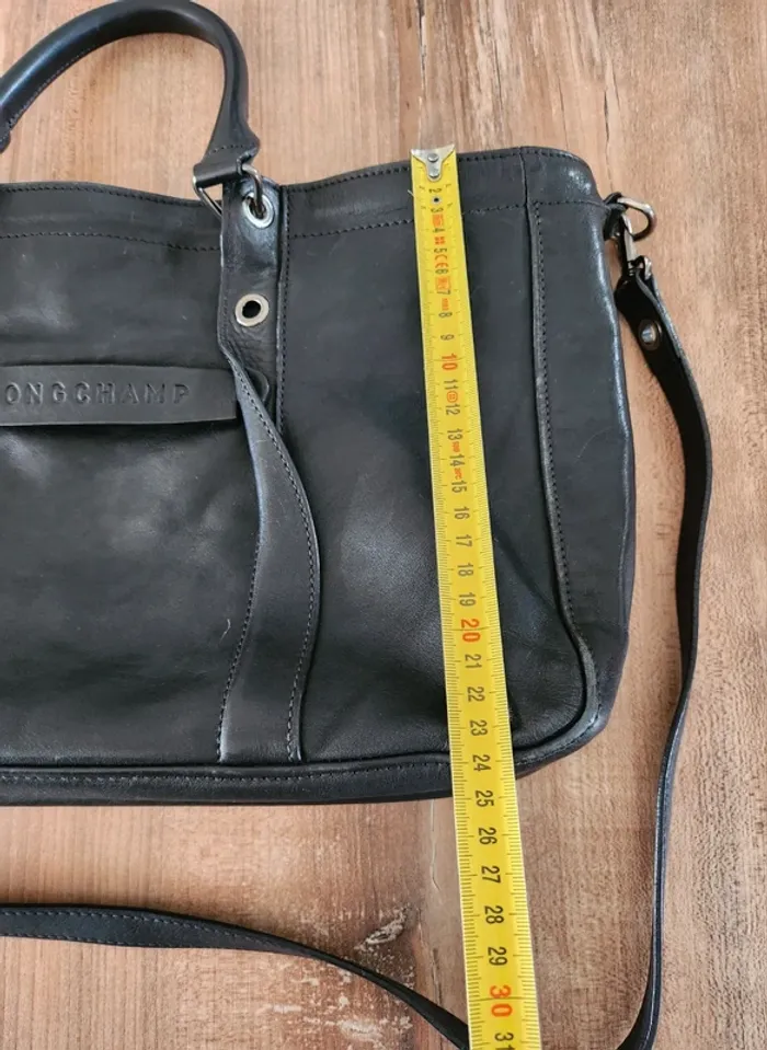 sac a main longchamp 3D édition limitée en cuir de veau noir,porté main épaule bandoulière - photo numéro 13
