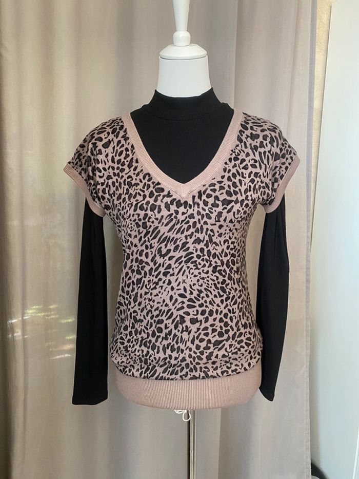 Top léopard col V Dotacoko TU - photo numéro 7