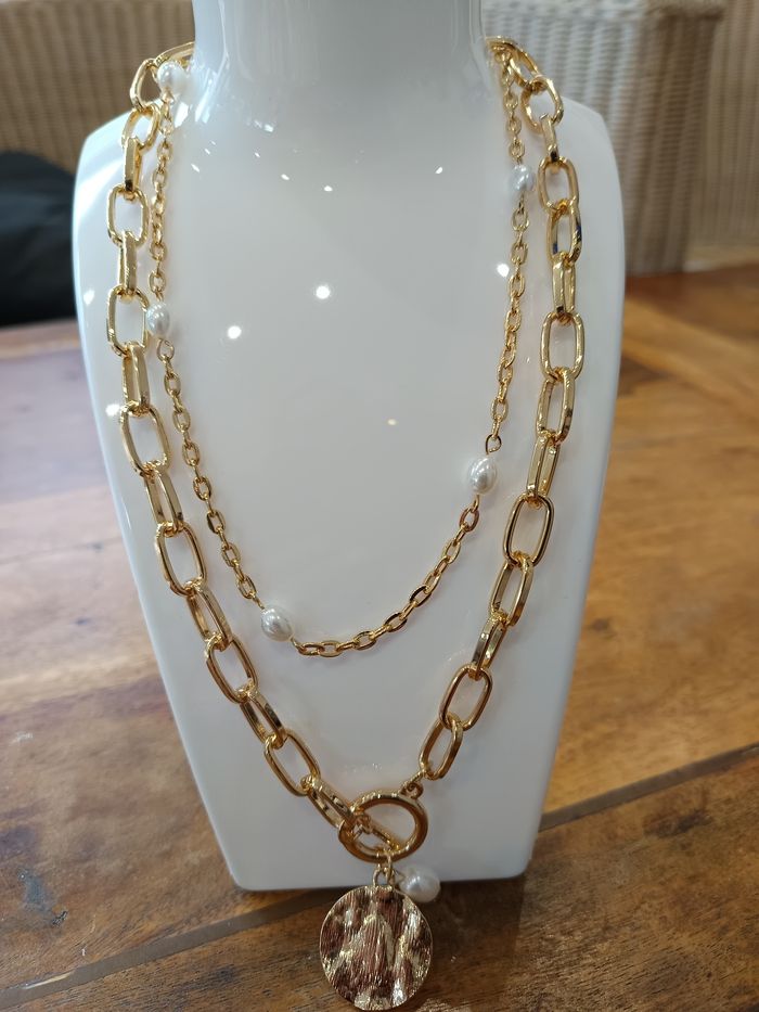 Ensemble collier fausses perles tendance