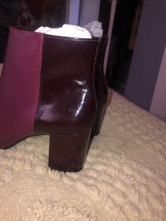 Bottines Bordeaux cuir neuve André 40 - photo numéro 7