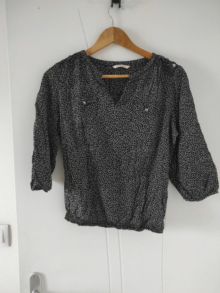 Blouse légère manches 3/4 camaïeu xs