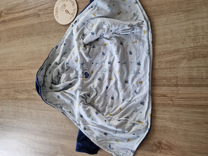 Gilet / Veste à Capuche Bleu Marine Doublé Motif Marin Mots d'enfants - 6 mois - photo numéro 4