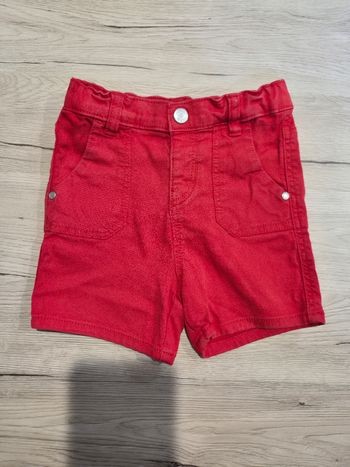 Short en jeans rouge, Obaïbi, 18 mois
