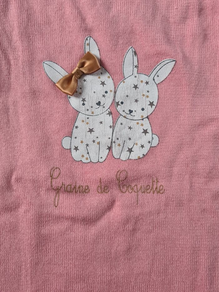 Robe pull motif lapins fille - 6 mois - photo numéro 4
