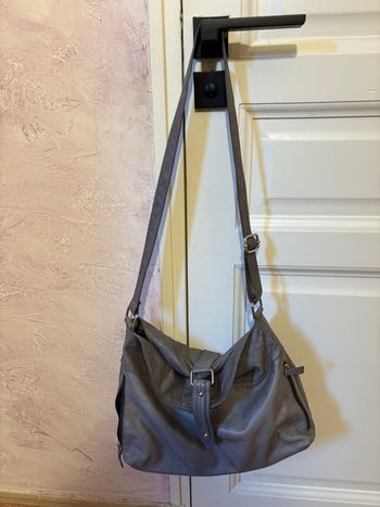 Sac cuir gris