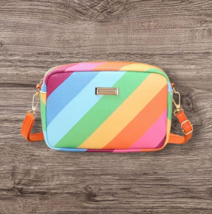 Sac bandoulière arc-en-ciel similicuir