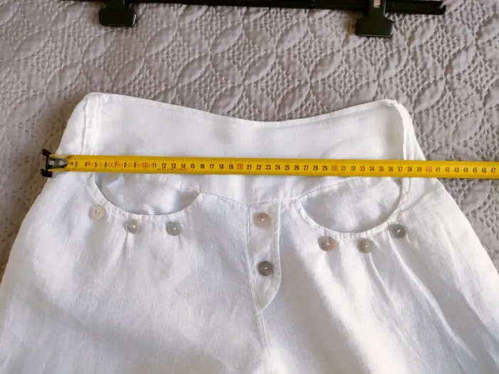 Pantalon blanc en lin Taille 40 - photo numéro 6