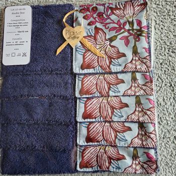 10 lingettes lavables 12x12 cm